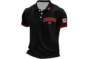 Mens Canada Polo Shirt Short Sleeve Canadian Maple Leaf Flag Graphic Golf Shirts 2026 Summer Casual 1st July Patriotic Tops