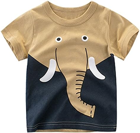 Tecrok Toddler Boys Short Sleeve T-Shirt Casual Cotton Tee Top Summer Clothes for Kids for Age 1-8 Years