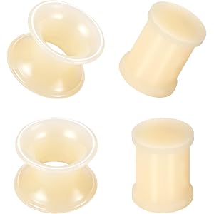 Xpircn Silicone Gauges for Ears Flesh Skin Tone Colored Plugs for Ears Flexible Ear Tunnels Plugs Stretchers Expander Ear Pie