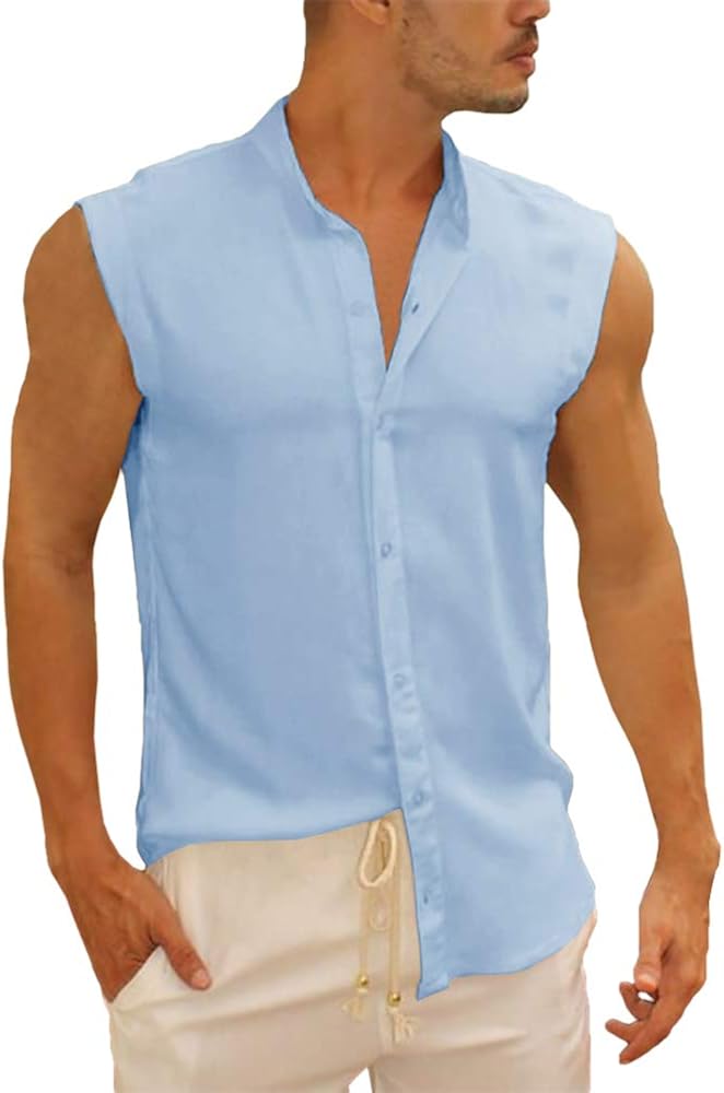 Herren Tank Top Aus Baumwolle - Vintage V-Ausschnitt Mit Zerrissenem Look Für Sport & Freizeit