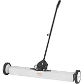 VEVOR 36" Magnetic Sweeper with Wheels Push-Type Rolling Pick Up Sweeper | Magnetic Force 55 lbs, Telescoping Handle, Cleanup of Workshop, Garage, Lawn, Yard, Collection of Metal Debris Nails Screws
