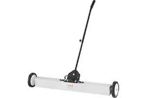 VEVOR 55Lbs Rolling Magnetic Sweeper with Wheels,Push-Type Magnetic Pick Up Sweeper, 24-inch Large Magnet Pickup Lawn Sweeper