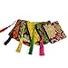 Rantanto Silk Brocade Coin Cash Purse Wallet Jewelry Pouch Bag With Tassel (BGS0001 12 Packs Set)