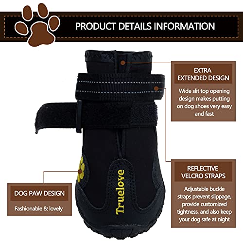 EXPAWLORER Waterproof Dog Shoes Dog Boots with Reflective Rugged AntiSlip Sole, Dog Paw