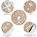 MACTING Countryside Burlap Tree Skirt Christmas White Snowflake Printed Xmas New Year Holiday Decorations Indoor Outdoor (Khaki, 48
