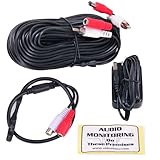 VideoSecu High Sensitive Preamp Tiny Spy Microphone Audio Pickup Device Kit for Security Camera Sound Voice Monitoring Recording with 100 Feet Cable and Power Supply WUH