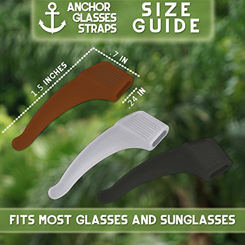 Anti-Slip Glasses Ear Hook Grip - 3 Pack - Stretch Fit for Sunglasses and Glasses (Black)
