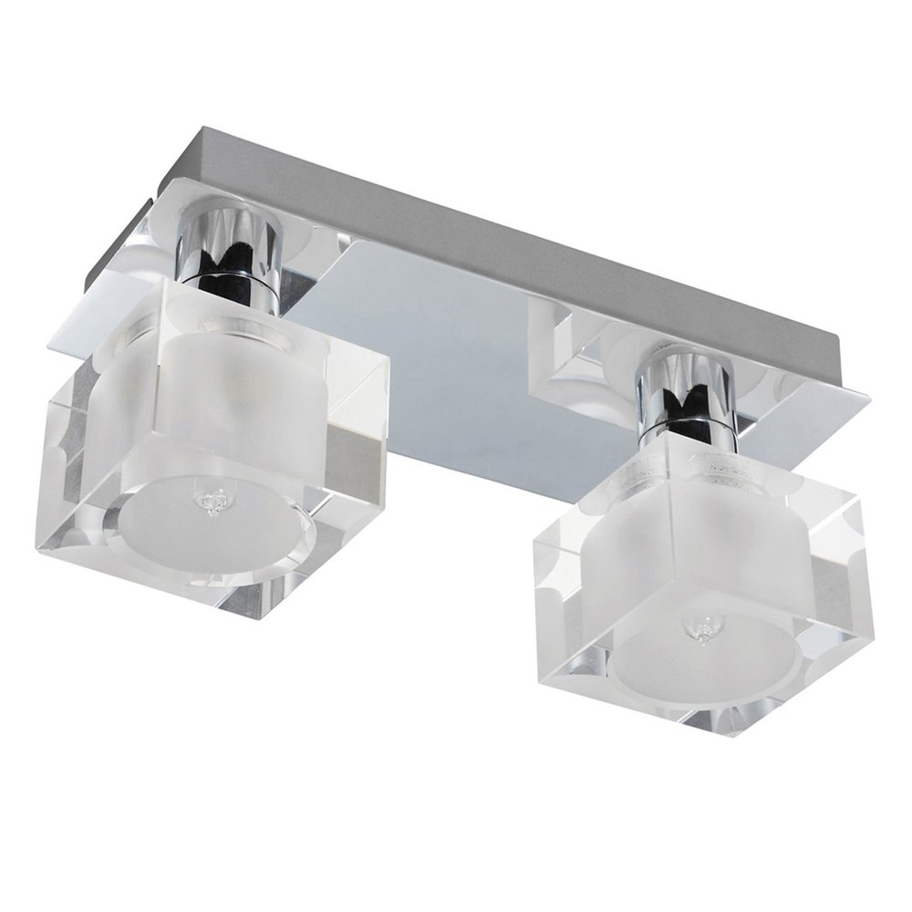 Modern Chrome Ice Cube 2 Way Flush Ceiling Light Amazon.co.uk Lighting