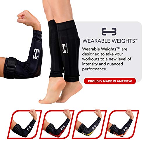 Wearable Weights Weighted Black Workout Compression Arm Sleeves (Small