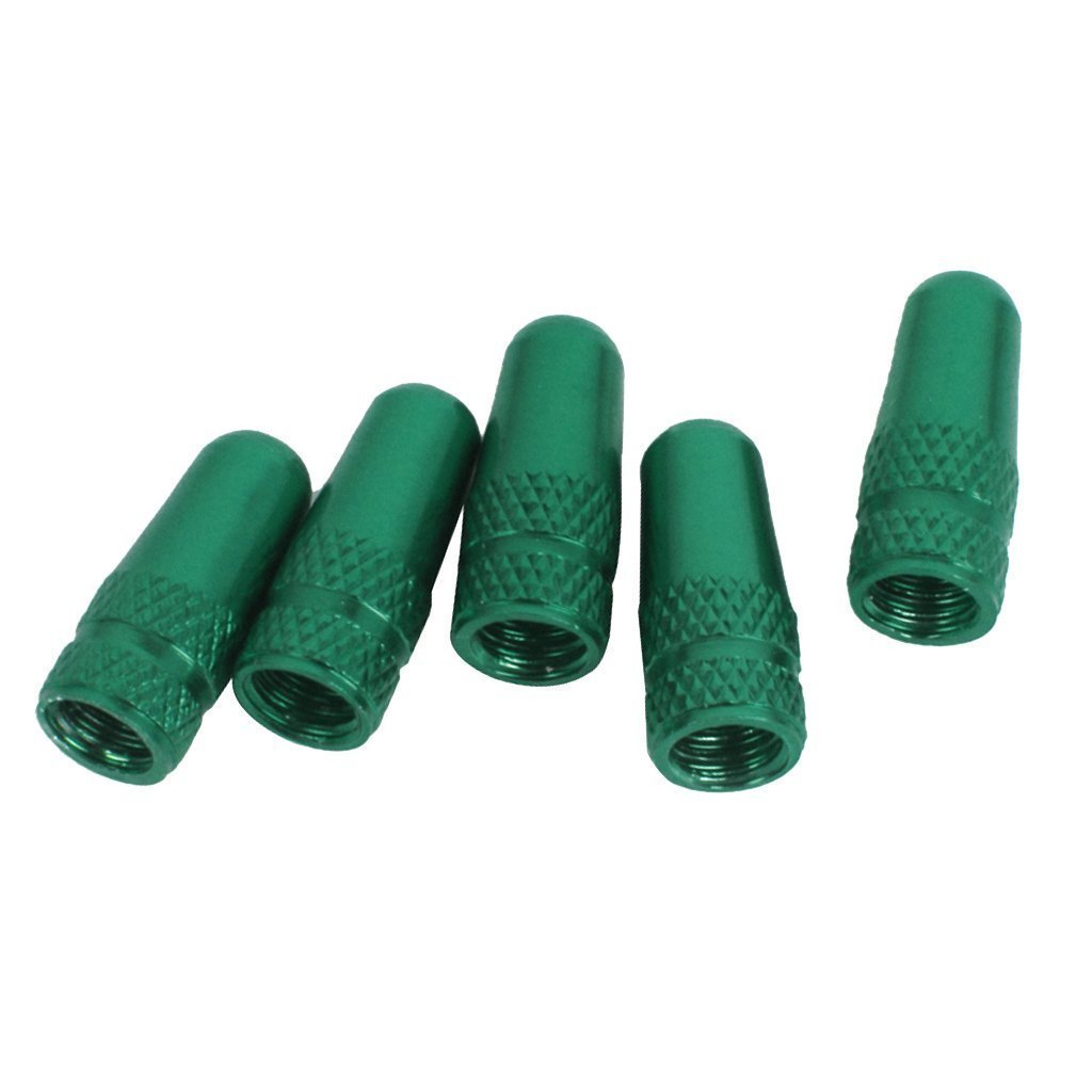 NAMVO 5pcs Bicycle Presta Wheel Rims Tyre Stem Air Valve Caps Dust Cover - Green