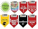 7 PACK BANDANAS - Popular Pack, One Size Fits Most for Medium to Large Dogs