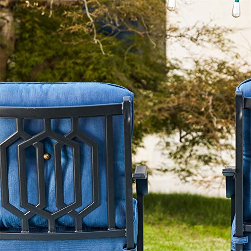 Top Space Patio Chairs Outdoor Rocking Chair Bistro Set Patio Conversation Set,Motion Metal Outdoor Furniture with 2 Outdoor Chairs
