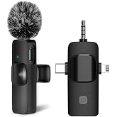 HOOSHU 3 in 1 Wireless Lavalier Microphones for iPhone, iPad, Android, Camera, USB-C Microphone Mini Microphone with Noise Reduction for Video Recording, Vlog, YouTube, TikTok (2)