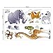 decalmile Jungle Animals Wall Decals Tiger Giraffe Elephant Wall Stickers Kids Room Wall Decor Baby Boys Bedroom Nursery Playroom Decoration