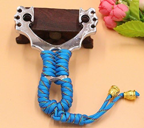 Traditional Alloy Metal Slingshot Blue Grip Sling Shot Hunting/Fishing Slingshots For Target Game