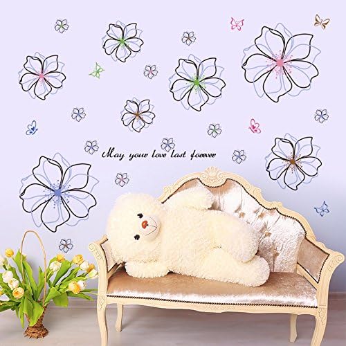 Love flower wall sticker living room bedroom children's room porch decoration sticker PVC flat removable DIY wall wallpaper 50*70cm