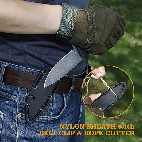 Flissa D2 Fixed Blade Hunting Knife, G10 Handle, 8.5\