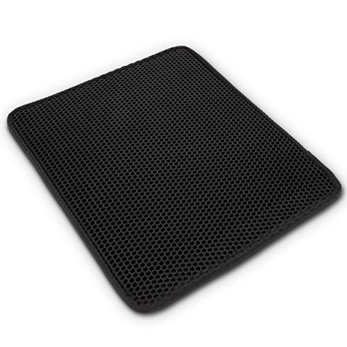 Cat Litter Trapping Mat for Indoor Cats - Double-Layer, Anti-Tracking, Non-Slip Kitty Litter Catching Trapper Pad with Honeycomb Design - Large, Waterproof Trap Mats for Pets, Floor Protection