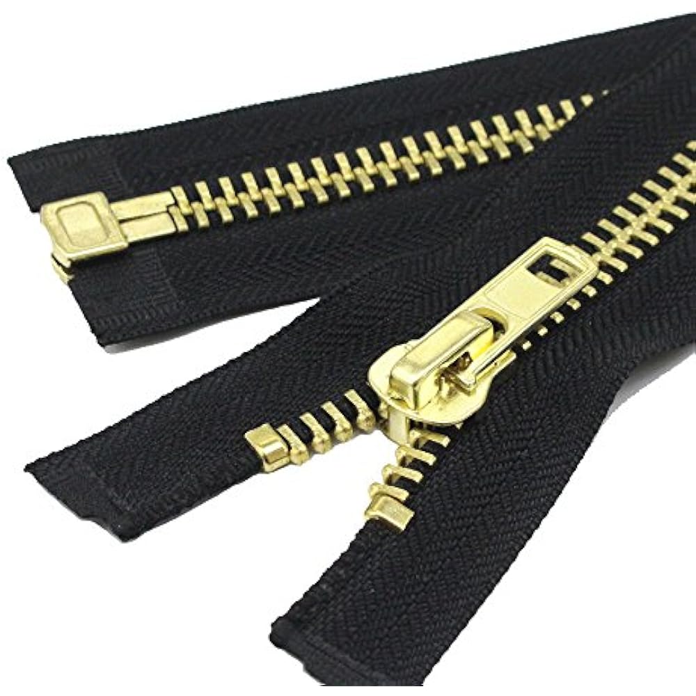 10 24 Inch Brass Separating Jacket Zipper YTeeth Metal Heavy Duty Zippers Coats 797566246415 eBay