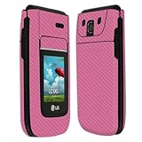 Skinomi® TechSkin - LG A380 Screen Protector + Pink Carbon Fiber Full Body Skin Protector / Front & Back Premium HD Clear Film / Ultra Invisible and Anti-Bubble Shield with Free Lifetime Replacement