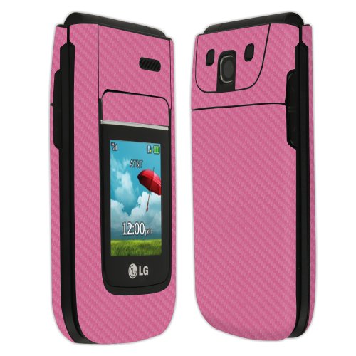 Skinomi TechSkin - LG A380 Screen Protector + Pink Carbon Fiber Full Body Skin Protector / Front & Back Premium HD Clear Film / Ultra Invisible and Anti-Bubble Shield