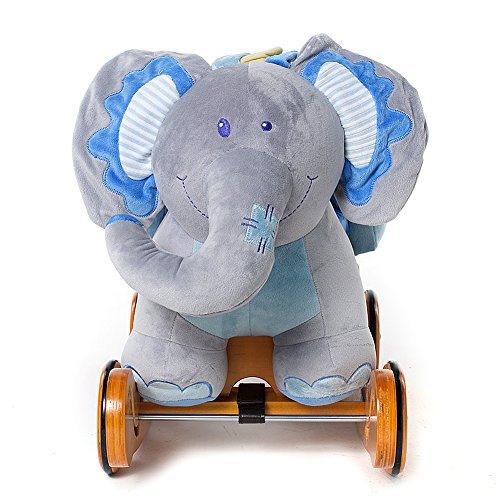 image for Hessie Modern Plush Rocking Horse with Soft Cute Stuffed Animal, Indoo