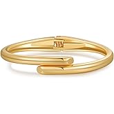 jokcde Chunky Gold/Silver Gold Cuff Bangle Bracelets for Women Trendy Hinged Cuff Open Wide Chunky Gold Bracelet Minimalist Bangle Jewelry Gift