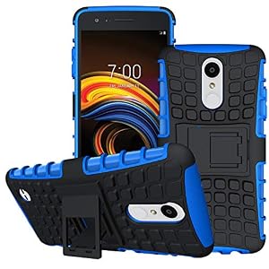 Image of LG Aristo 3/LG Aristo 2/LG Tribute Empire/K8S/Tribute Dynasty/Phoenix 4/Zone 4/Rebel 4 LTE/K8+ Plus/Risio 3/Phoenix 3/Fortune 2/Rebel 3 Phone Case,OEAGO Tough Rugged Dual Layer Case Kickstand, Blue