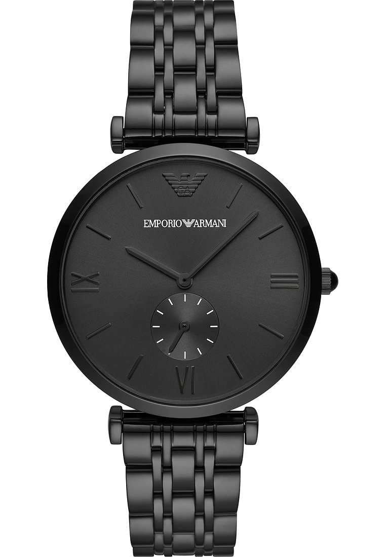 Emporio Armani Watch for Men, Quartz Three Hand Movement and 40mm Case Size with Stainless Steel Strap