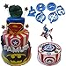 Anyana 6pcs set Superhero cartoon biscuit Cutter fondant pastry cookie impression stamp Cpt Iron Man Avengers Thor Flash Shield sugar bakery