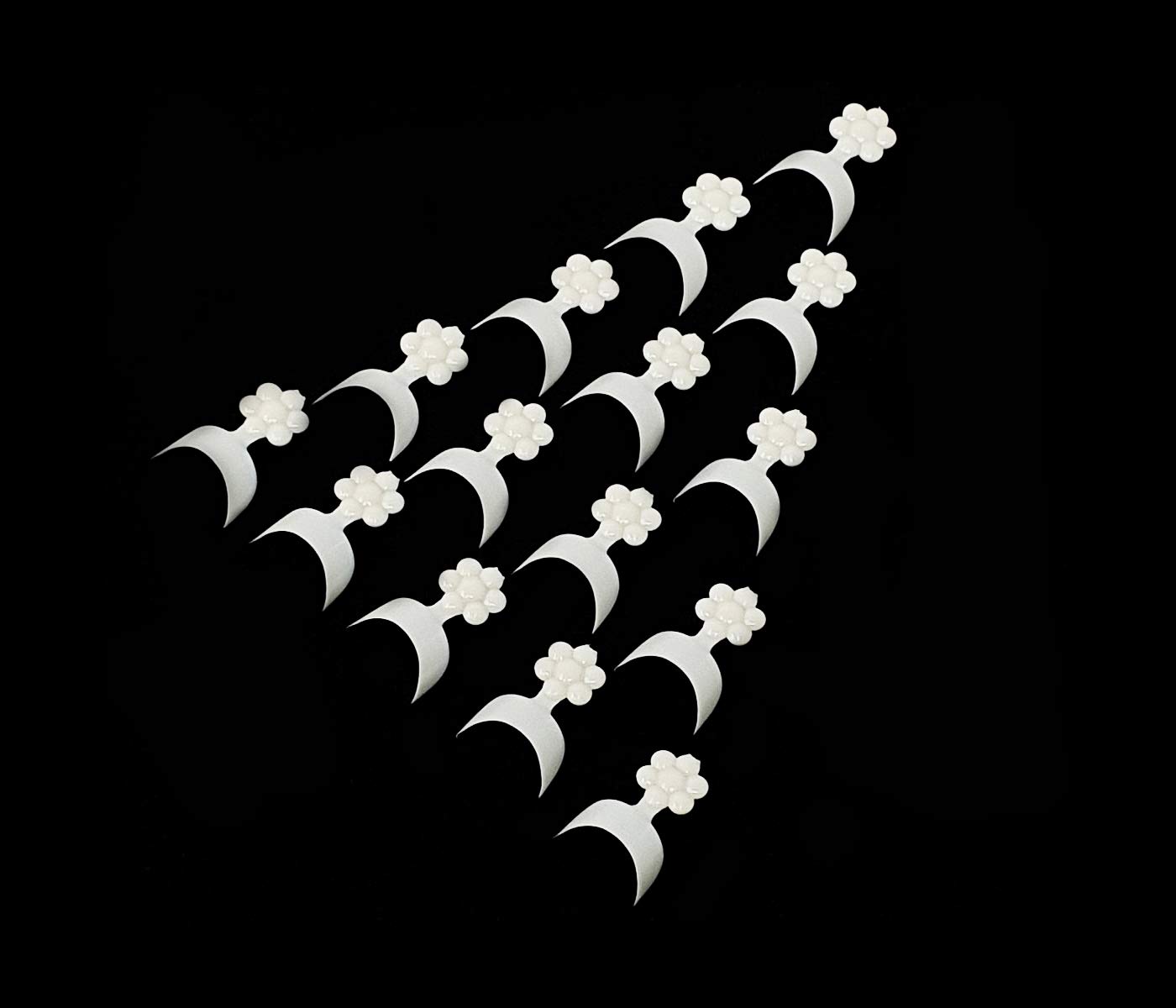 Kiara World 500 x French Short False Fake Nail Art Half Cover Crescent Tips White Acrylic UV Gel Wrap Edge