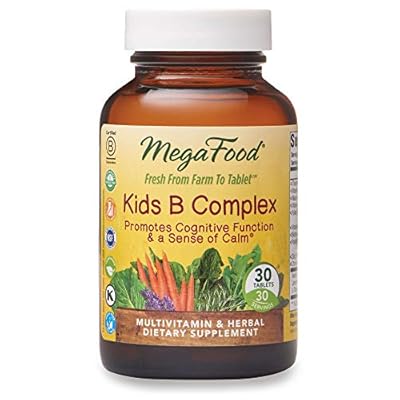 MegaFood, Kids B Complex, Promotes Cognitive Focus and a Sense of Calm, B Vitamin Supplement, Gluten Free, Vegetarian, 30 Tablets (30 Servings) (FFP)