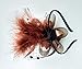 Removable Fascinator Hair Clip Feather Wedding Headwear Bridal 1920s Headpiece Women (Coffee)