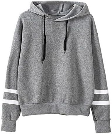 Harson Women Sweater Long Sleeve Cute Hoodie Warm Sweatshirt Hooded Pullover Tops (L, Gray)