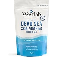 Westlab Pure Mineral Bathing Dead Sea Salt 1kg - Hydrates & protects the skin barrier - 100% pure natural sales - Suitable fo