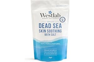 Westlab Pure Mineral Bathing Dead Sea Salt 1kg - Hydrates & protects the skin barrier - 100% pure natural sales - Suitable fo