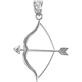 Claddagh Gold Polished 925 Sterling Silver Bow and Arrow Charm Pendant