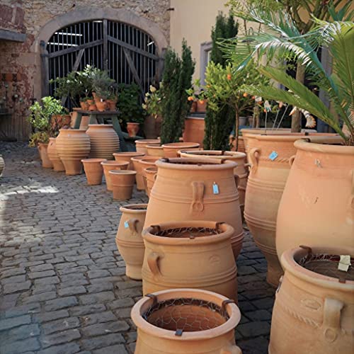 Kreta-Keramik frostfeste handgefertigte Terracotta Amphore für den Garten 60 cm hoch für Garten Terrasse, bepflanzbar, Agave 60 – Bild 6