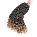 Goddess faux locs wavy curly faux locs crochet hair with curly ends synthetic hair extension(24inch,1B-27)