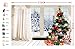 LB Christmas Tree Backdrops for Photography 9x6ft Winter Snow Scene Wooden Floor Christmas Party Photo Background Vinyl Photobooth Studio Props