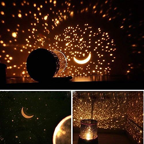 RIGHTWAY7 Plastic Moon Colorful Master Star Sky Universal Night Light Kid Children Projector Lamp, Medium, Multicolour