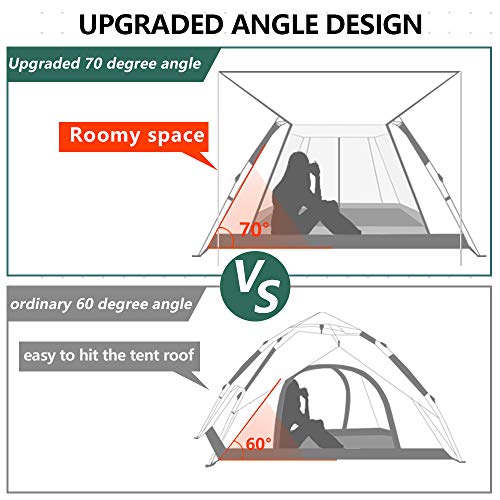 CHANODUG 2 4 Person Family Camping Tent, Pop up Tents for Camping, Lightweight Instant Sun Shelter for Beach
