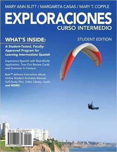  Exploraciones Curso Intermedio With Student Activities Manual 9781285772516 Blitt Mary Ann Casas Margarita Copple Mary T Books
