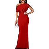 YMDUCH Women's Elegant Sleeveless Off Shoulder Bodycon Long Formal Party Evening Dress