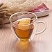 Glow Castle Heat resistant creative double layer heart cup cup clear glass milk cup tea milk cup cup coffee cup (240ml)