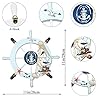 Meching-2-Pack-11-Nautical-Decor-Beach-Wooden-Ship-Wheel-and-Wood-Anchor-with-Rope-Nautical-Boat-Steering-Rudder-Wall-Decor-Door-Hanging-Ornament-Beach-Theme-Home-DecorationBlue Meching 2 Pack 11" Nautical Decor Beach Wooden Ship Wheel and Wood Anchor with Rope Nautical Boat Steering Rudder Wall Decor Door Hanging Ornament Beach Theme Home Decoration(Blue)