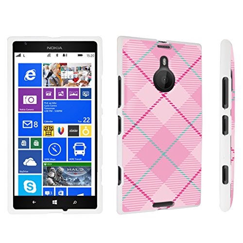 DuroCase Â® Nokia Lumia 1520 Hard Case White - (Pink Plaid)
