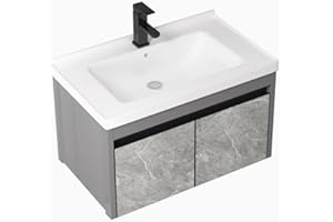 GUAWJRZDP Gray Ceramic Sink, Wall Mounted Bathroom Sink, Bathroom Sink, Corner Bathroom Vanity, Bathroom Sink with Storage Co