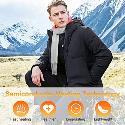 Heated Scarf Recharger,TEAMYO Cashmere Scarf with Semiconductor Heating, Classic Lightweight Winter Scarfs for Women and Men, Long Lasting Soft Warm Heated Neck Wrap for the Aged Child and Adult - Thumbnail 2