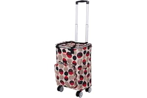 Falytemow Collapsible Utility Cart with Insulation Bag Foldable Reusable Shopping Trolley Bag with Wheels and Telescoping Han